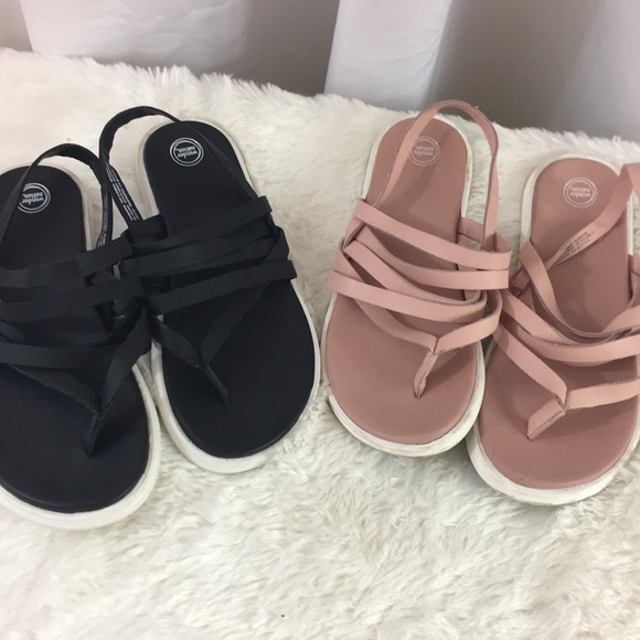 wonder nation Other - Set of 2 Wonder Nation Sandals Size 3 Black & Pink